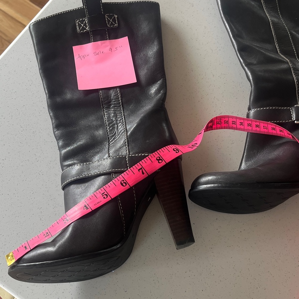 Ralph Lauren Grey Leather Pull On Boots Ladies Size 8 - Picture 10 of 11